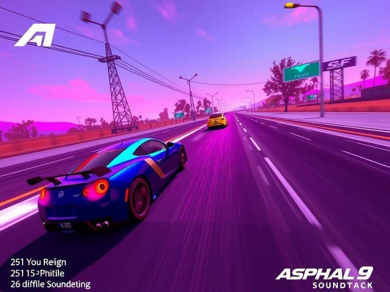 Asphalt 9: Legends YouTube Soundtrack Visual - Dynamic music waves overlaid on racing scene