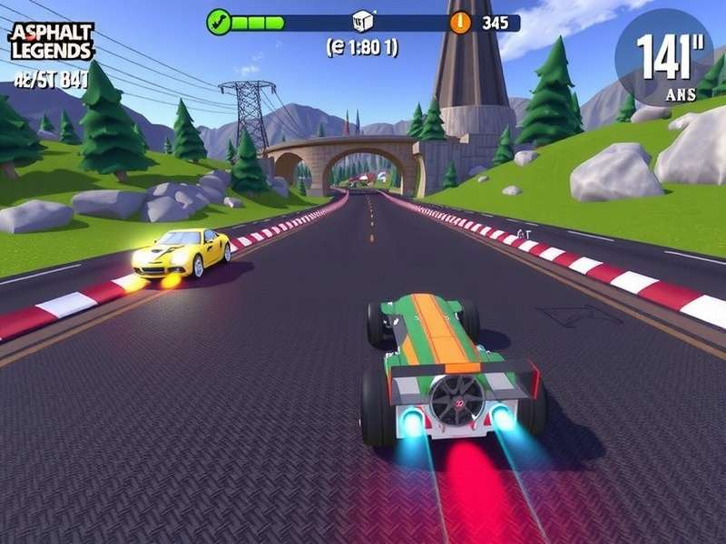 Asphalt 9 Legends gameplay screenshot showing high-speed race