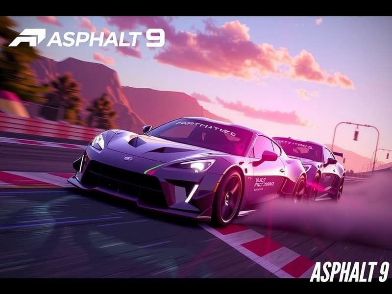 Asphalt 9 gameplay screenshot showing racing cars