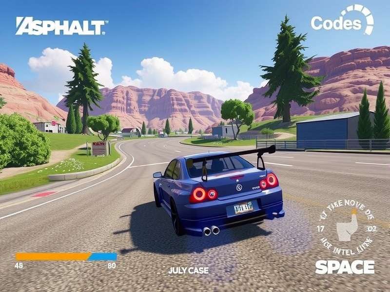 Asphalt 9 Legends gameplay with supercars drifting on a vibrant track, July 2024 codes banner