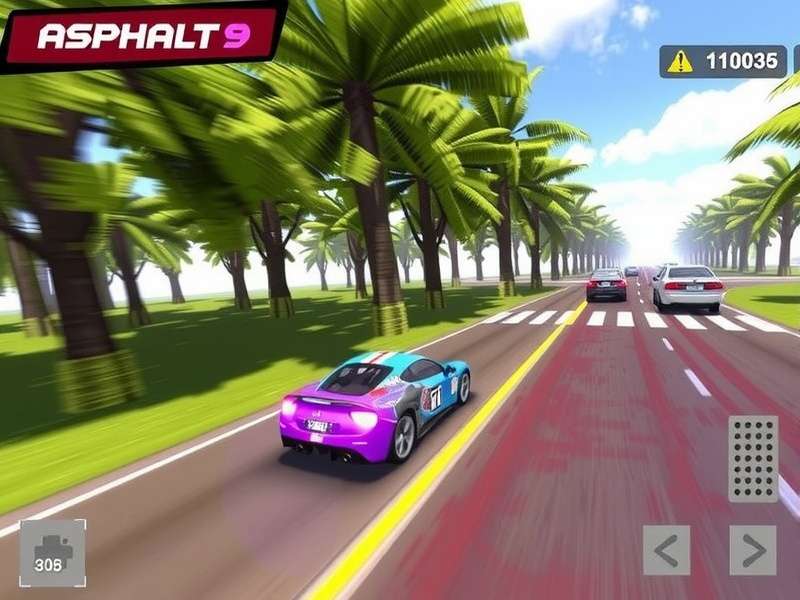 Asphalt 9 Legends gameplay on laptop with high graphics settings