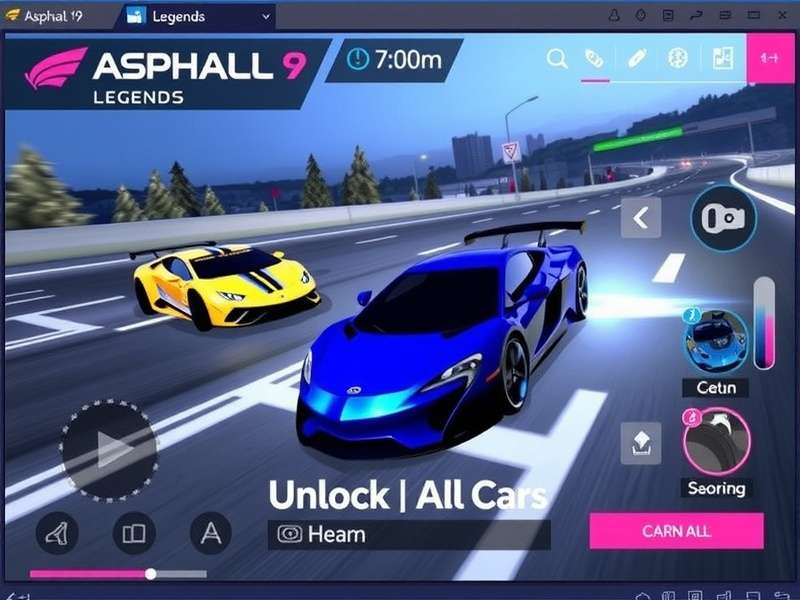 Asphalt 9 Legends all cars unlocked showcase featuring top supercars