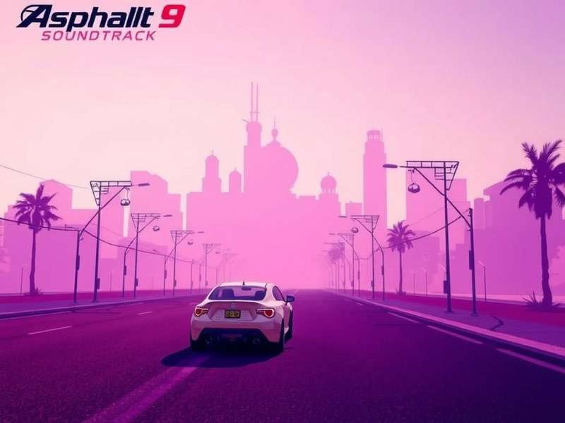 Asphalt 9 Soundtrack Phonk – vibrant neon artwork featuring a sports car and musical notes